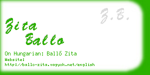 zita ballo business card